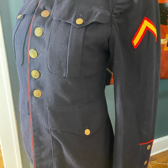 Vintage Wool Blue Marines Military Jacket WW 2 World War 2 1940's - Picture 9 of 11